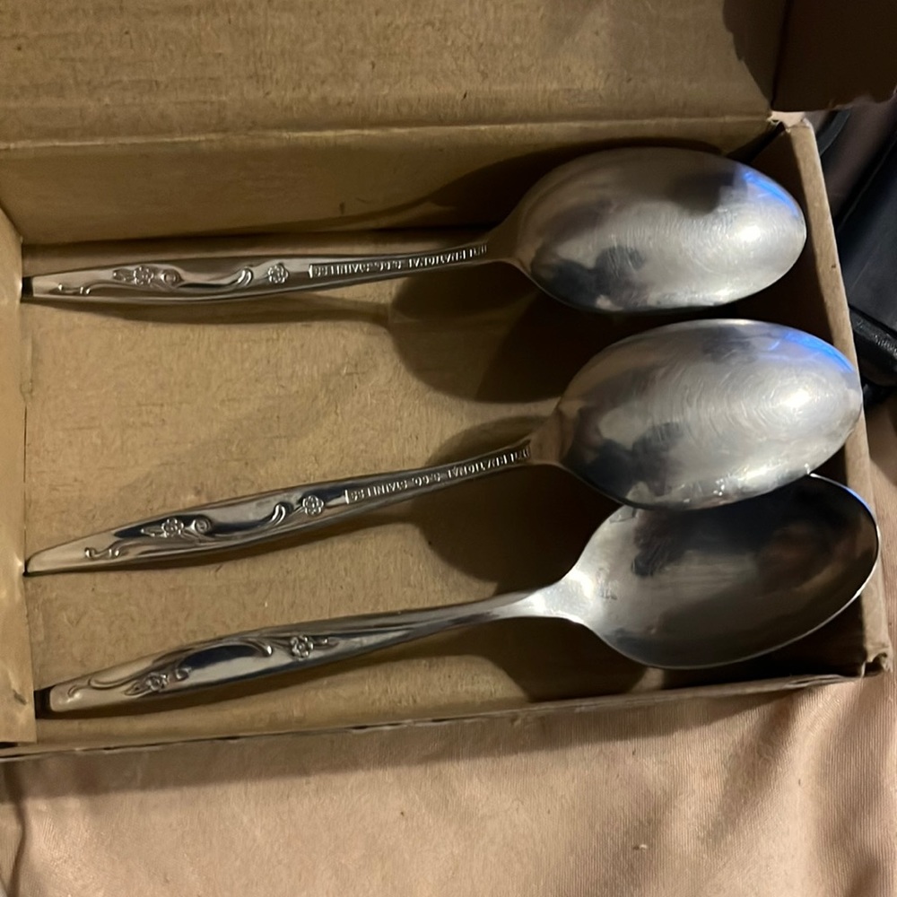 3 silver plated spoons